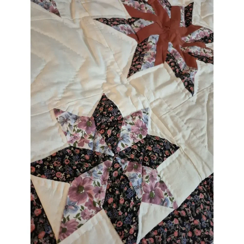💥 VTG New Quilted ARCH Pillow Sham Barn Quilt 20x26 Cotton Star Set Of 2
